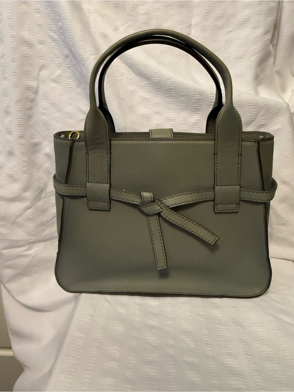 Fossil Olive Green Knot-Accent Satchel with Crossbody Strap NWT
